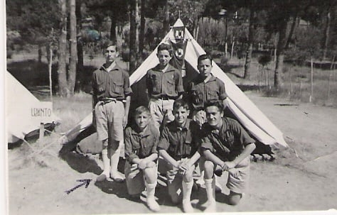 LA MEJORADA: Campamento del Frente de Juventudes en La Granja, Segovia. Estaban todos los alumnos de La Mejorada ( 1* y 2*) y los de Santa María de Nieva, Segovia, (3* y 4*)